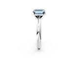 White gold Fancy Blue Asscher Cut Diamond Solitaire Engagement Ring with Round Band and Four-Prong Setting_103