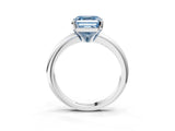White gold Fancy Blue Asscher Cut Diamond Solitaire Engagement Ring with Round Band and Four-Prong Setting_104