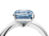 White gold Fancy Blue Asscher Cut Diamond Solitaire Engagement Ring with Round Band and Four-Prong Setting_105