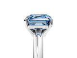 White gold Fancy Blue Asscher Cut Diamond Solitaire Engagement Ring with Round Band and Four-Prong Setting_106