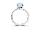 White gold Fancy Blue Asscher Cut Diamond Solitaire Pavé Engagement Ring with Round Band and Prong Setting_45