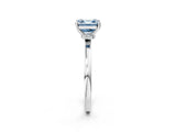 White gold Fancy Blue Asscher Cut Diamond Solitaire Ring with Classic Band and Four-Prong Setting_2