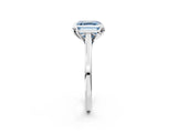White gold Fancy Blue Asscher Cut Diamond Solitaire Ring with Flower Prong Setting and Classic Band_31