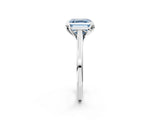 White gold Fancy Blue Asscher Cut Diamond Solitaire Ring with Flower Prong Setting and Classic Band_80