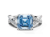 White gold Fancy Blue Asscher Cut Diamond Solitaire Ring with Four-Prong Setting and Twisted Pavé Band_17
