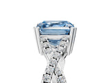 White gold Fancy Blue Asscher Cut Diamond Solitaire Ring with Four-Prong Setting and Twisted Pavé Band_22