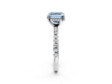 White gold Fancy Blue Asscher Cut Diamond Solitaire Ring with Pavé Band and Four-Prong Setting_66
