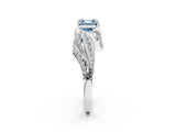 White gold Fancy Blue Asscher Cut Diamond Solitaire Ring with Prong Setting and Twisted Pavé Band_26