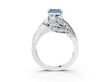 White gold Fancy Blue Asscher Cut Diamond Solitaire Ring with Prong Setting and Twisted Pavé Band_27