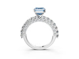 White gold Fancy Blue Asscher Cut Diamond Solitaire Ring with Shared Prong Pavé Band and Four-Prong Setting_20