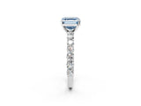 White gold Fancy Blue Asscher Cut Diamond Solitaire Ring with Shared Prong Pavé Band and Four-Prong Setting_31