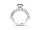 White gold Fancy Blue Asscher Cut Diamond Solitaire Ring with Shared Prong Pavé Band and Four-Prong Setting_31