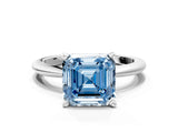 White gold Fancy Blue Asscher Cut Diamond Solitaire Ring with Six-Prong Setting and Classic Band_35
