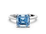 White gold Fancy Blue Asscher Cut Diamond Solitaire Ring with Six-Prong Setting and Classic Band_41
