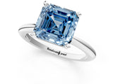 White gold Fancy Blue Asscher Cut Diamond Solitaire Ring with Six-Prong Setting and Classic Band_42