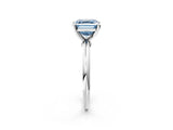 White gold Fancy Blue Asscher Cut Diamond Solitaire Ring with Six-Prong Setting and Classic Band_43
