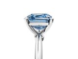 White gold Fancy Blue Asscher Cut Diamond Solitaire Ring with Six-Prong Setting and Classic Band_46