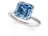 White gold Fancy Blue Asscher Cut Diamond Solitaire Ring with Thin Band and Prong Setting_31