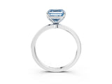 White gold Fancy Blue Asscher Cut Diamond Solitaire Ring with Thin Band and Prong Setting_33