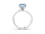 White gold Fancy Blue Asscher Cut Diamond Solitaire Ring with Thin Band and Prong Setting_57