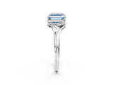 White gold Fancy Blue Asscher Cut Diamond Solitaire Ring with Twist Band and Four-Prong Setting_101