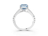 White gold Fancy Blue Asscher Cut Diamond Split Shank Pavé Engagement Ring with Four-Prong Setting_33