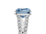 White gold Fancy Blue Asscher Cut Diamond Split Shank Pavé Engagement Ring with Four-Prong Setting_34