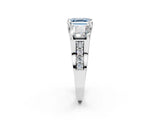 White gold Fancy Blue Asscher Cut Diamond Three-Stone Ring with Channel Set Band and Four-Prong Setting_125