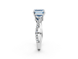 White gold Fancy Blue Asscher  Cut Diamond Twist Band Solitaire with Prong Setting_19
