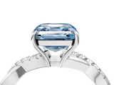 White gold Fancy Blue Asscher  Cut Diamond Twisted Band with Pavé Setting and Four-Prong Setting_21