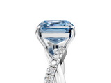 White gold Fancy Blue Asscher  Cut Diamond Twisted Band with Pavé Setting and Four-Prong Setting_22