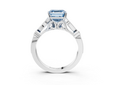 White gold Fancy Blue Asscher  Cut Diamond with Milgrain Marquise and Bezel Accents on a Solitaire Band with Prong Setting_21