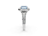White gold Fancy Blue Asscher  Cut Double Halo Diamond Engagement Ring with Pave Band and Four-Prong Setting_40