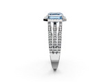 White gold Fancy Blue Asscher  Cut Halo Diamond Engagement Ring with Split Shank and Four-Prong Setting_53