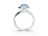 White gold Fancy Blue Asscher  Cut Halo Diamond Engagement Ring with Split Shank and Four-Prong Setting_54