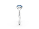 White gold Fancy Blue Asscher  Cut Halo Diamond Ring with Channel Set Band and Four-Prong Setting_48