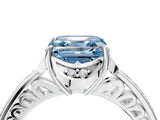 White gold Fancy Blue Asscher  Cut Halo Diamond Ring with Channel Set Band and Four-Prong Setting_50