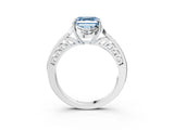 White gold Fancy Blue Asscher  Cut Halo Diamond Ring with Channel Set Band and Four-Prong Setting_50