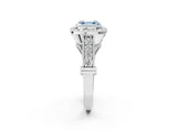 White gold Fancy Blue Asscher Cut Halo Diamond Split Shank Pave Ring_2