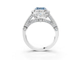 White gold Fancy Blue Asscher Cut Halo Diamond Split Shank Pave Ring_3