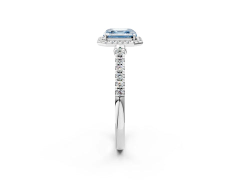 White gold Fancy Blue Asscher Cut Halo Pave Diamond Engagement Ring with Four-Prong Setting_14