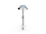 White gold Fancy Blue Asscher  Cut Halo Pave Split Shank Prong Setting Ring_51