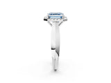 White gold Fancy Blue Asscher  Cut Halo Solitaire Engagement Ring with Square Band and Four-Prong Setting_128