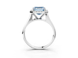 White gold Fancy Blue Asscher  Cut Halo Solitaire Engagement Ring with Square Band and Four-Prong Setting_129
