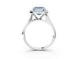 White gold Fancy Blue Asscher  Cut Halo Solitaire Engagement Ring with Square Band and Four-Prong Setting_15