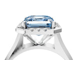 White gold Fancy Blue Asscher  Cut Halo Solitaire Engagement Ring with Square Band and Four-Prong Setting_88