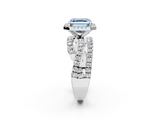White gold Fancy Blue Asscher  Cut Halo Split Shank Prong Setting Ring_19