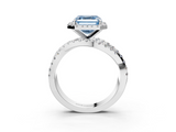 White gold Fancy Blue Asscher  Cut Halo Split Shank Prong Setting Ring_20