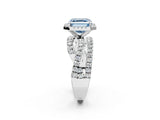 White gold Fancy Blue Asscher  Cut Halo Split Shank Prong Setting Ring_39