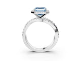 White gold Fancy Blue Asscher  Cut Halo Split Shank Prong Setting Ring_40
